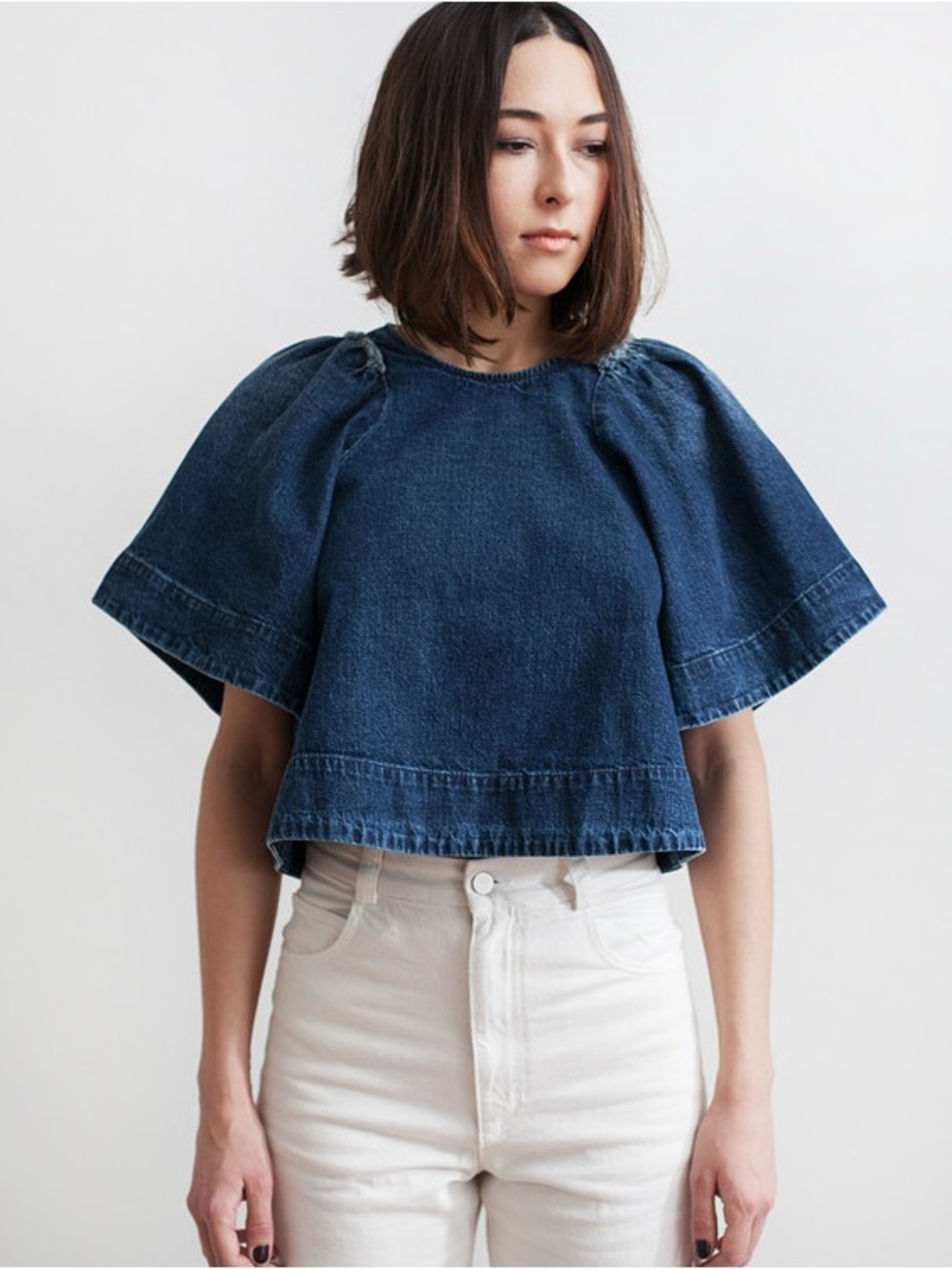 Rachel Comey Denim Cropped Ravine Top